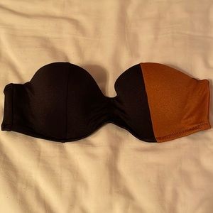 Victoria’s Secret bathing suit top. Black/brown. 34C. Never worn